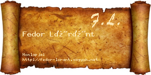 Fedor Lóránt névjegykártya