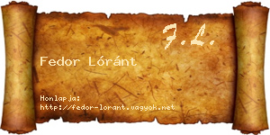Fedor Lóránt névjegykártya