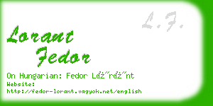 lorant fedor business card